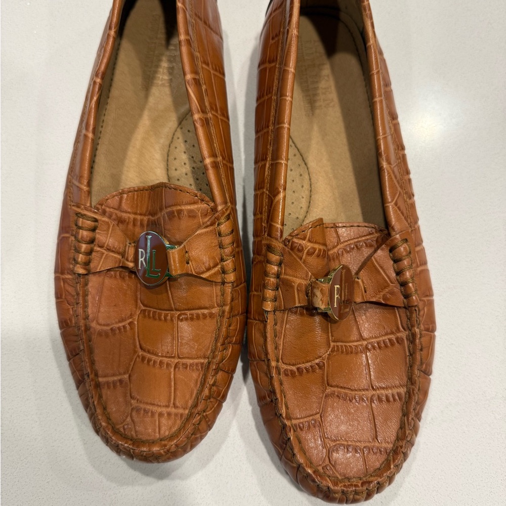 Ralph Lauren Brown Crocodile Leather Shoes